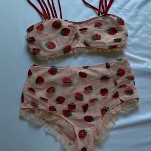 Retro Strawberry Bikini Set
